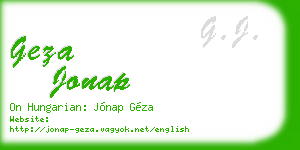 geza jonap business card