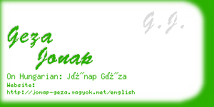 geza jonap business card